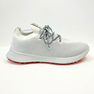 White Sneakers with Knit Mesh Upper and Lightweight Design